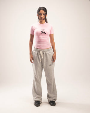 Flared pants in gray