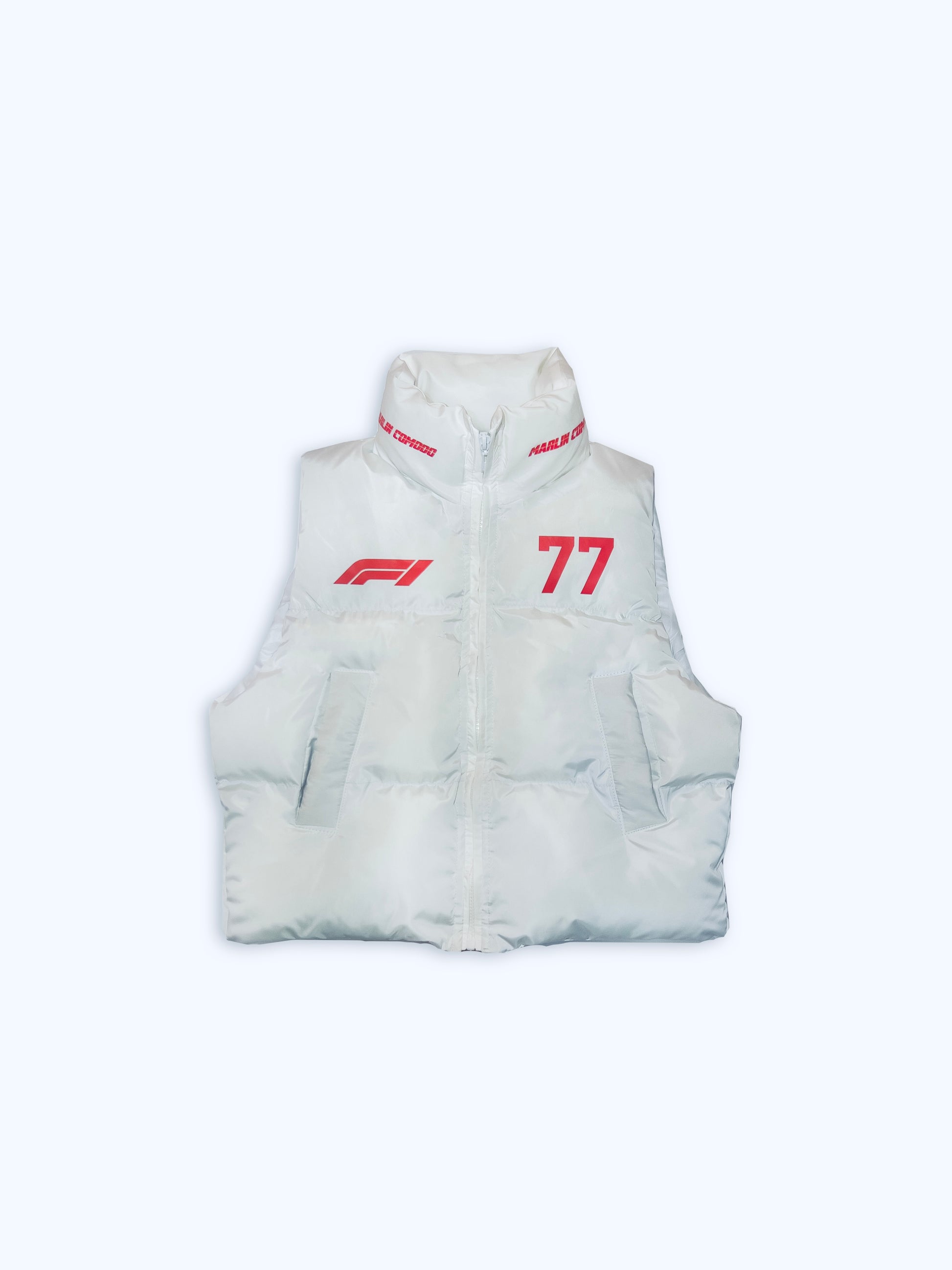 Cropped Puffer white gilet