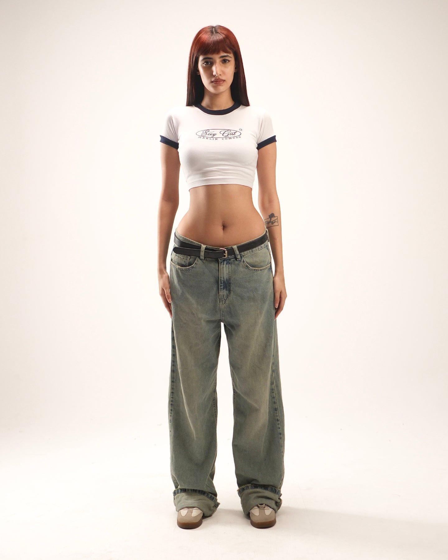 CropTop With Navy Rib
