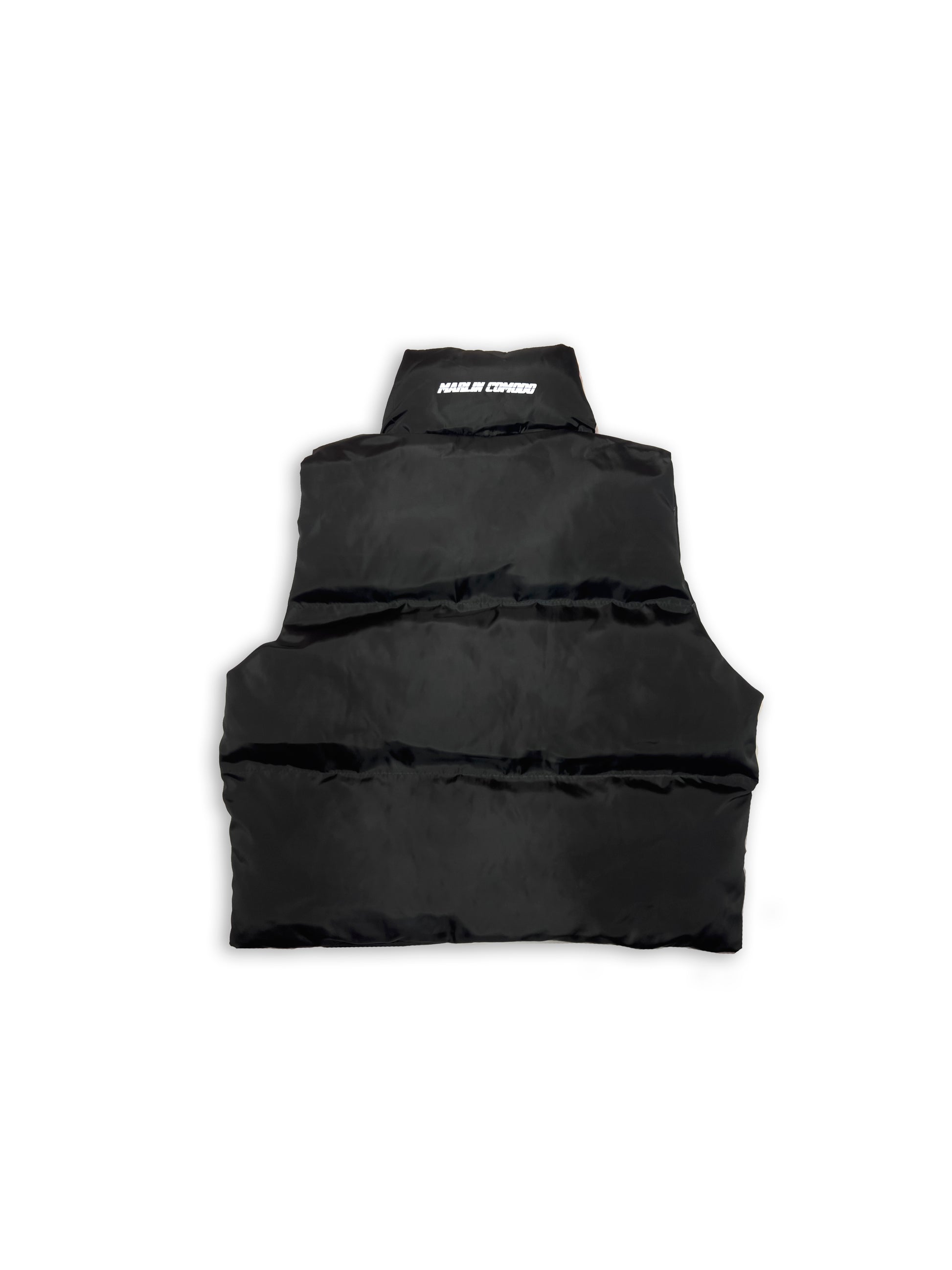 Black Cropped Puffer gilet