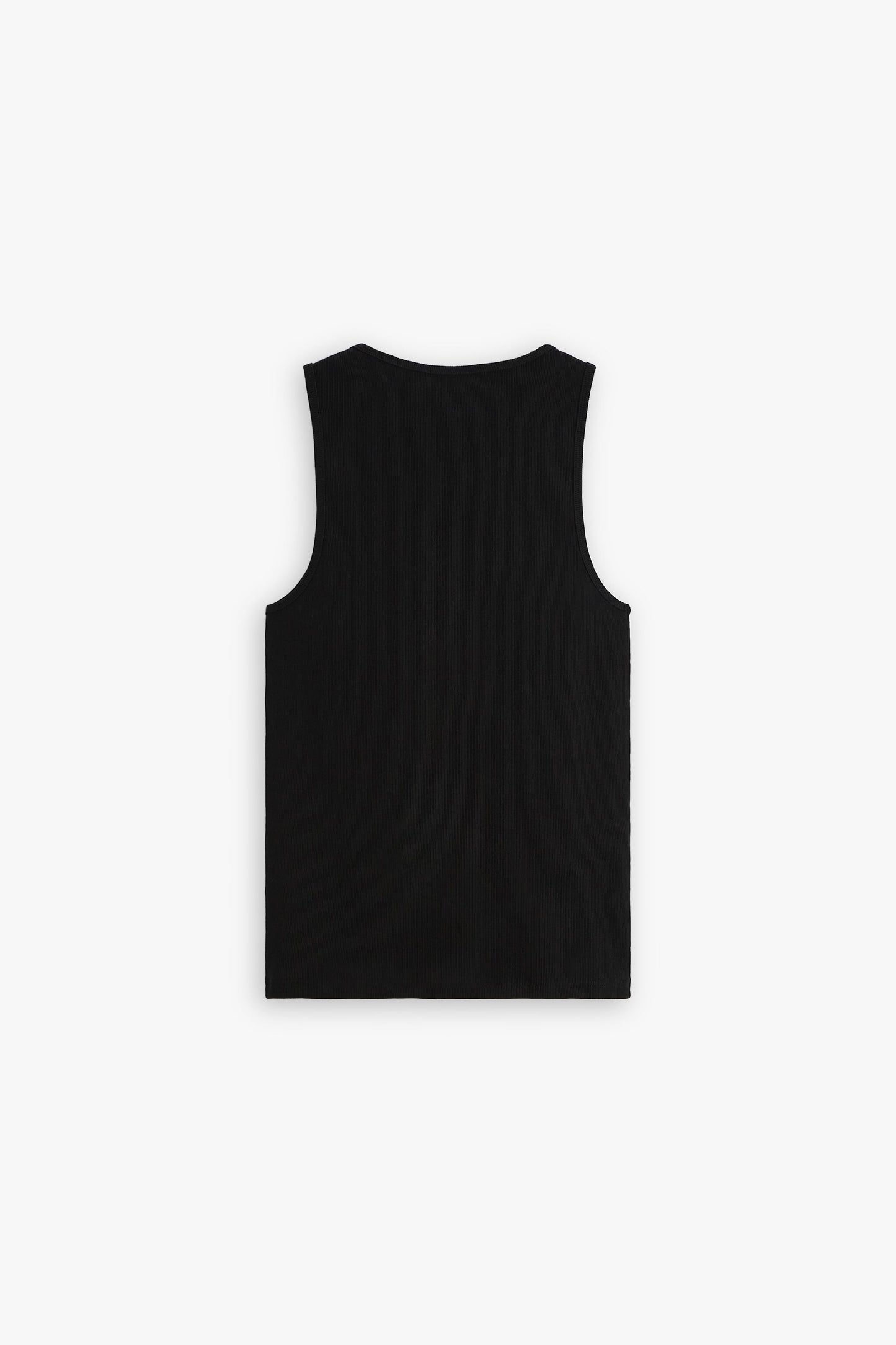 Black RIBBED TANK TOP