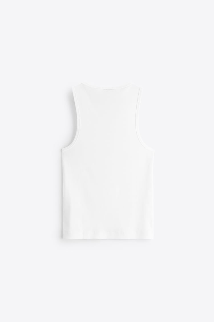 RIBBED TANK TOP in white