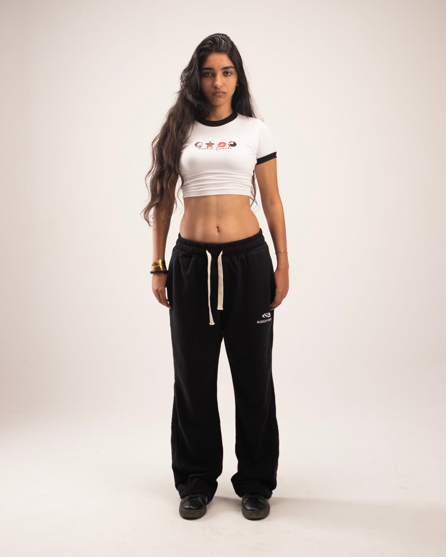 Flared pants in black