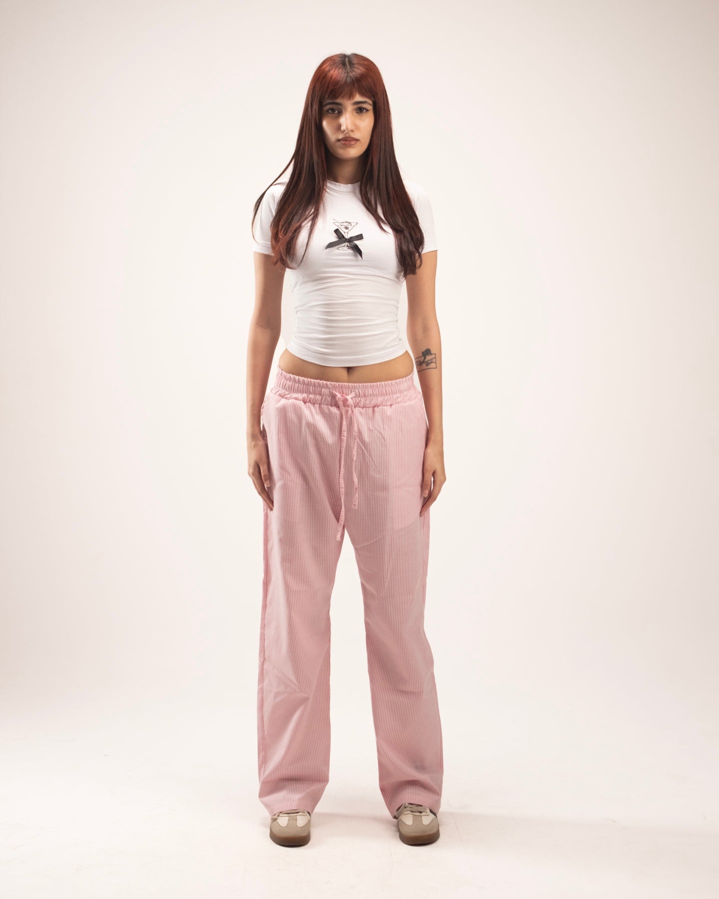 Striped pants in pink