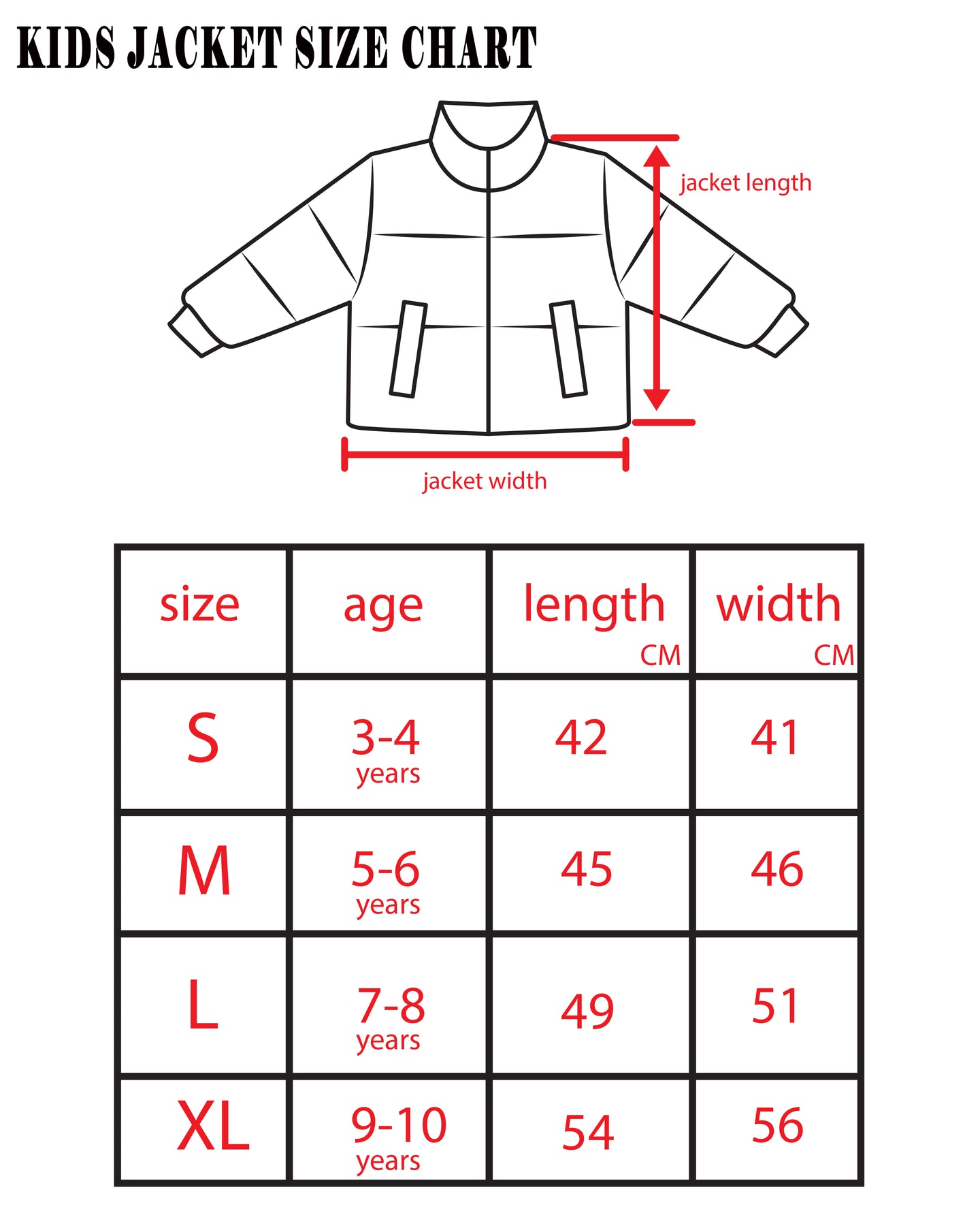 Puffer jacket in different colors