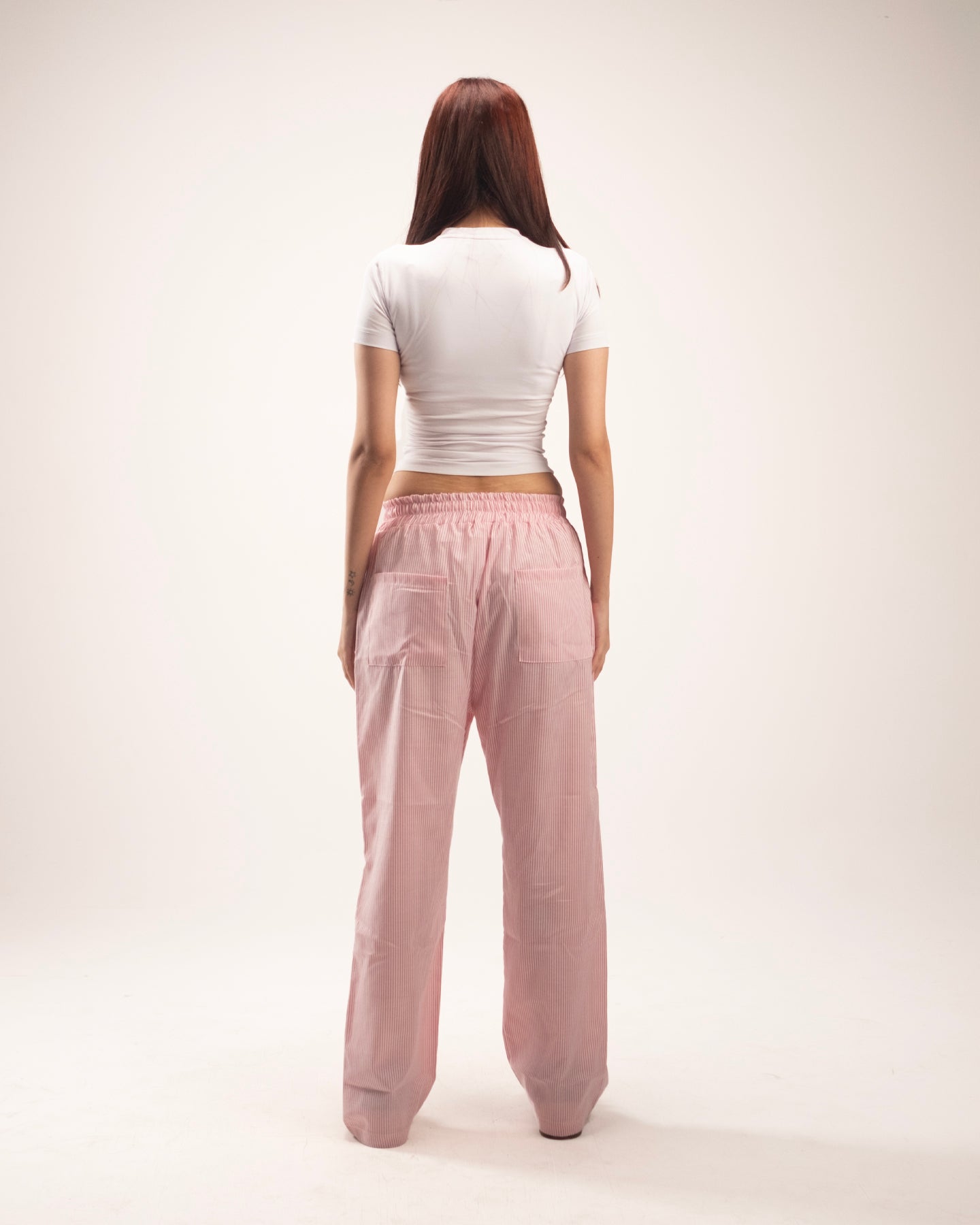 Striped pants in pink