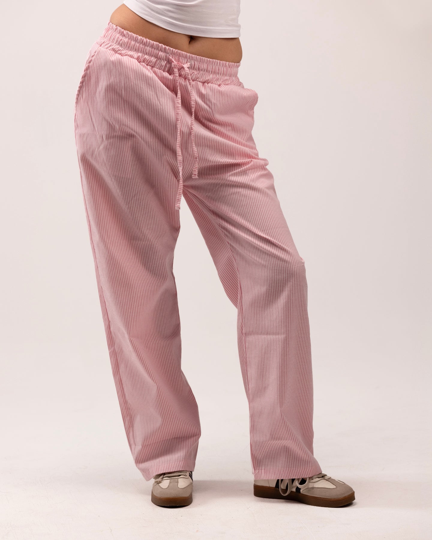 Striped pants in pink