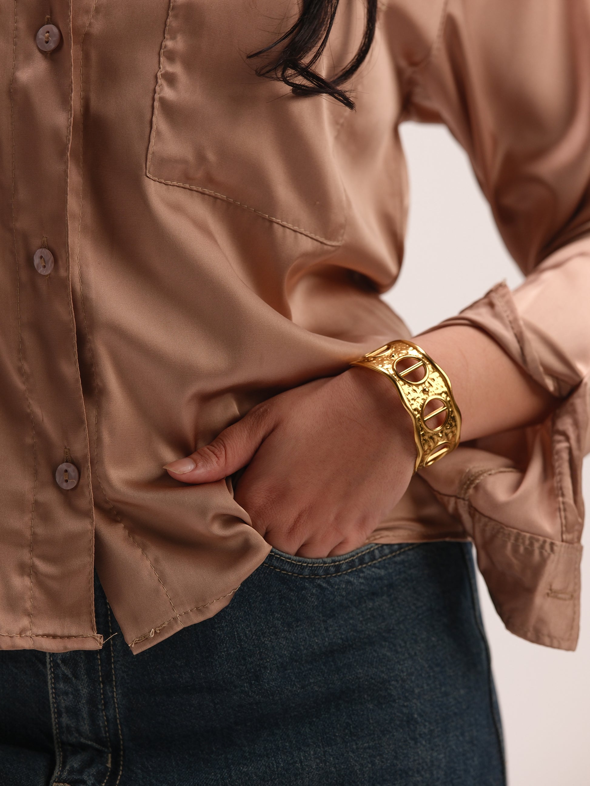 Cuff gold bracelet