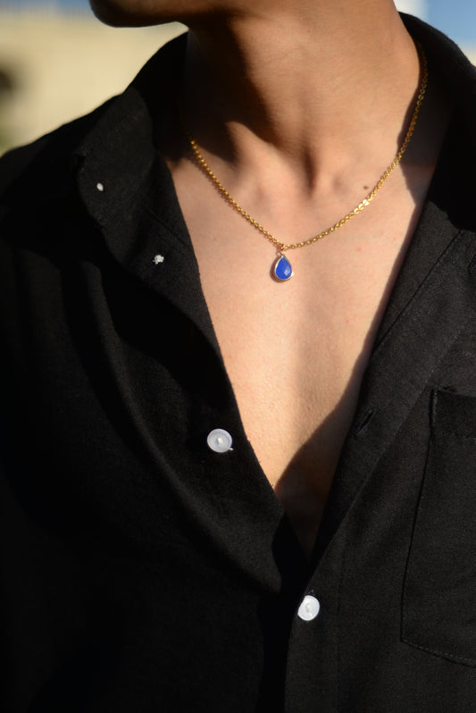 BLUE stone pendant necklace