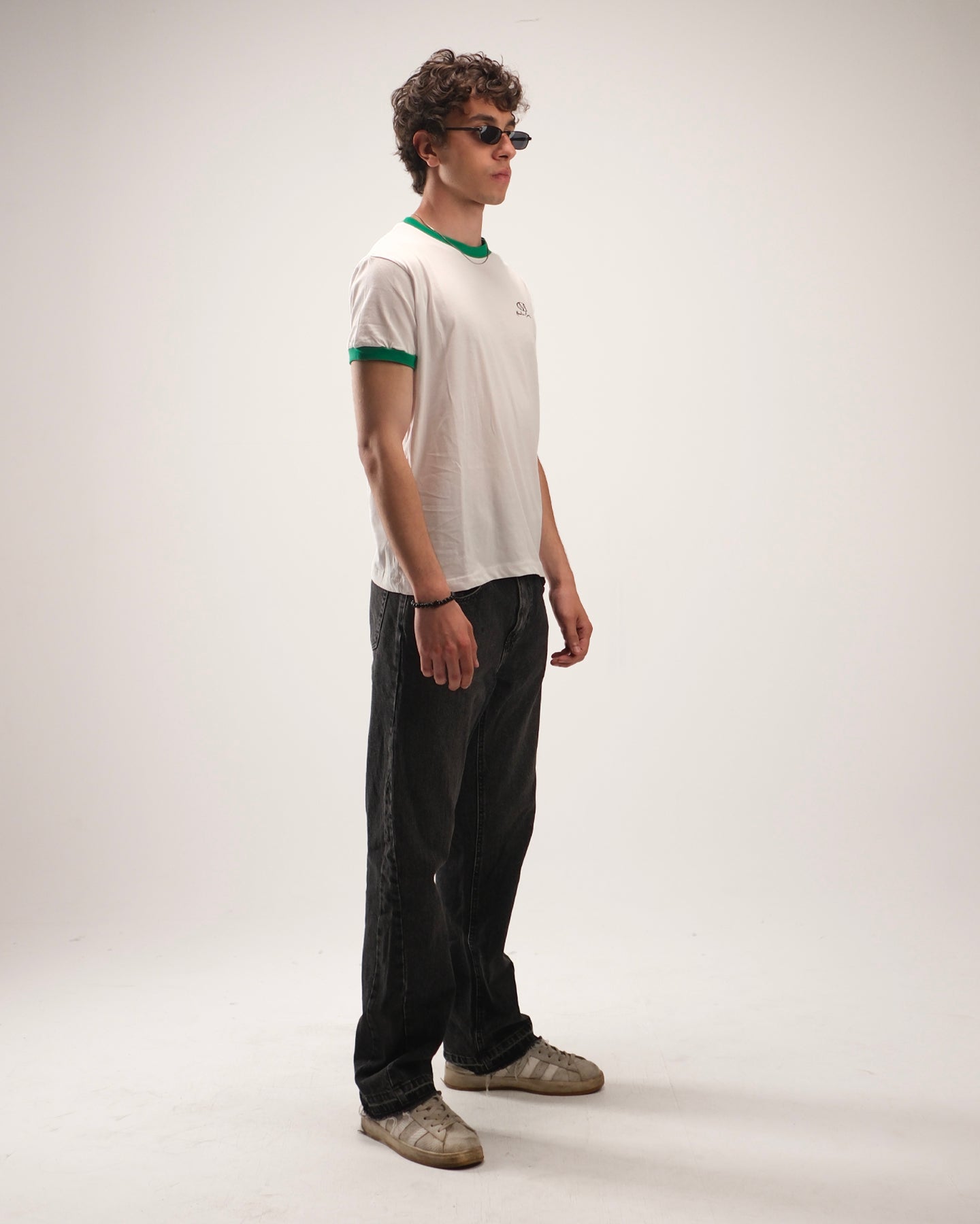 Ringer T-Shirt With Green Rib