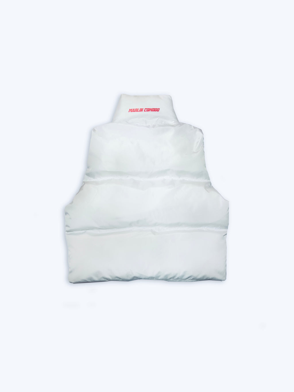 Cropped Puffer white gilet