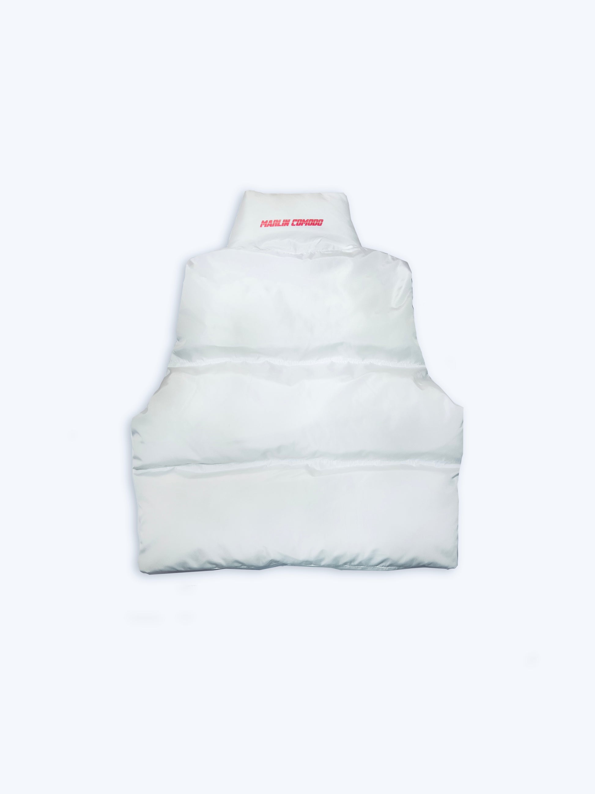 Cropped Puffer white gilet