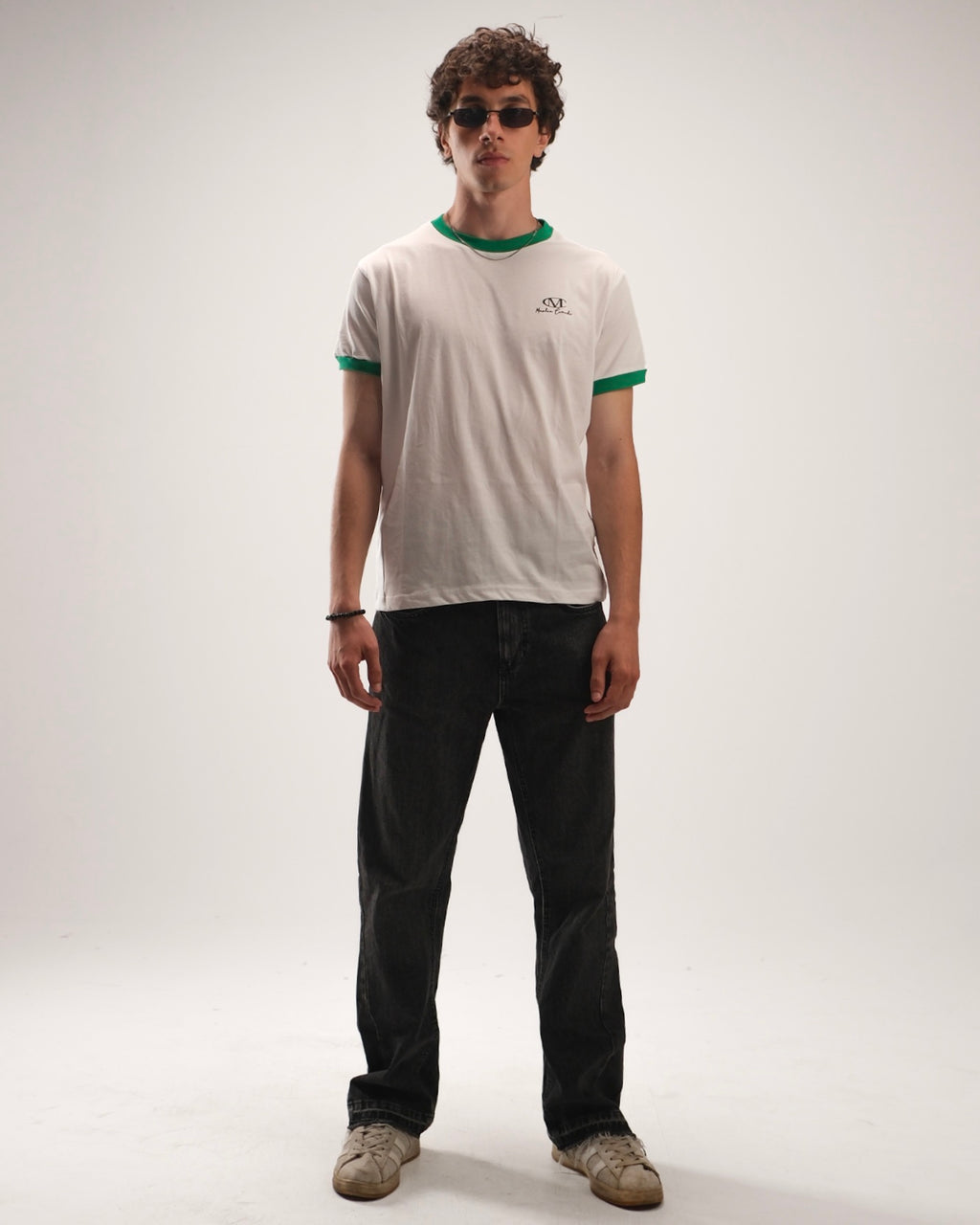 Ringer T-Shirt With Green Rib