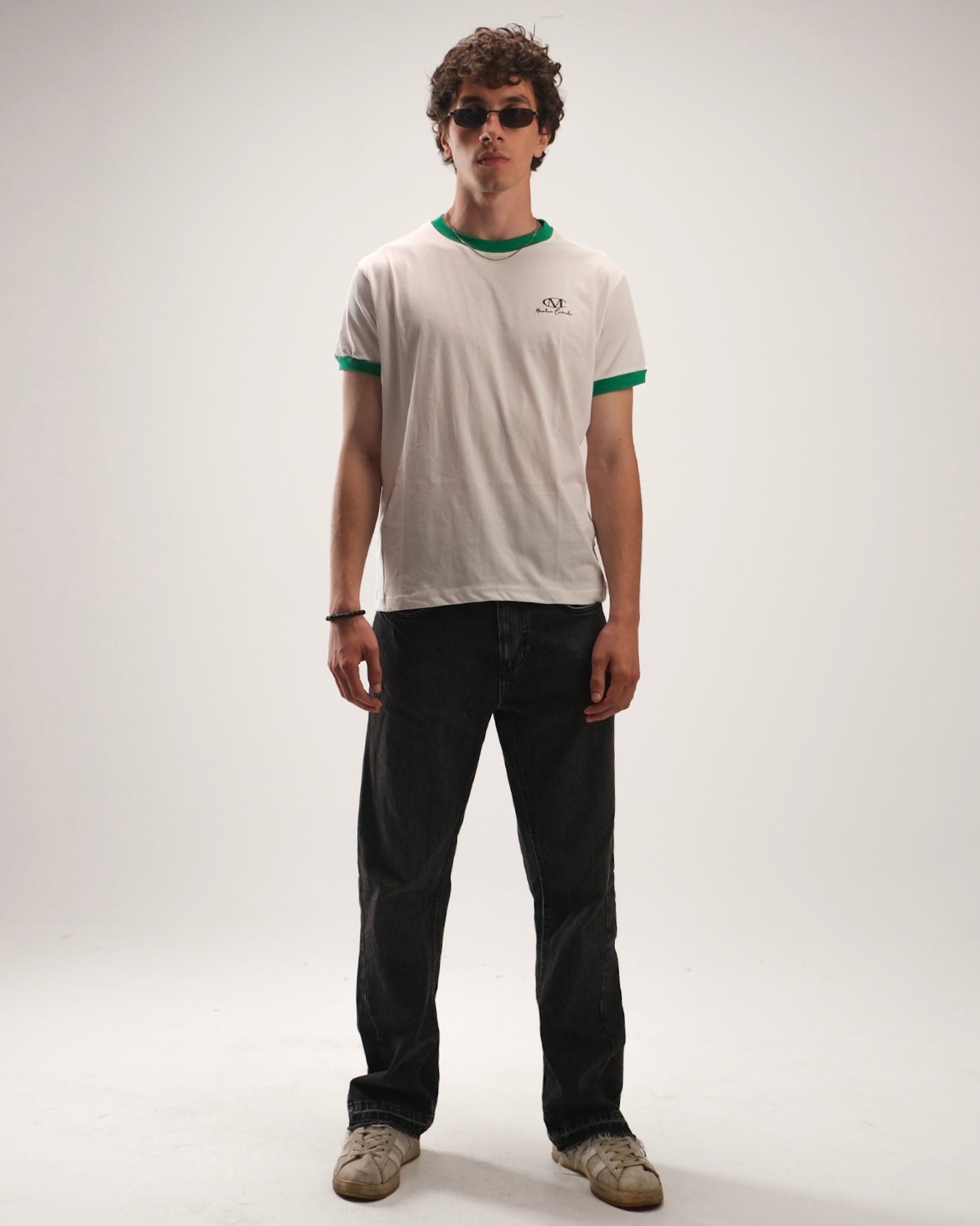 Ringer T-Shirt With Green Rib