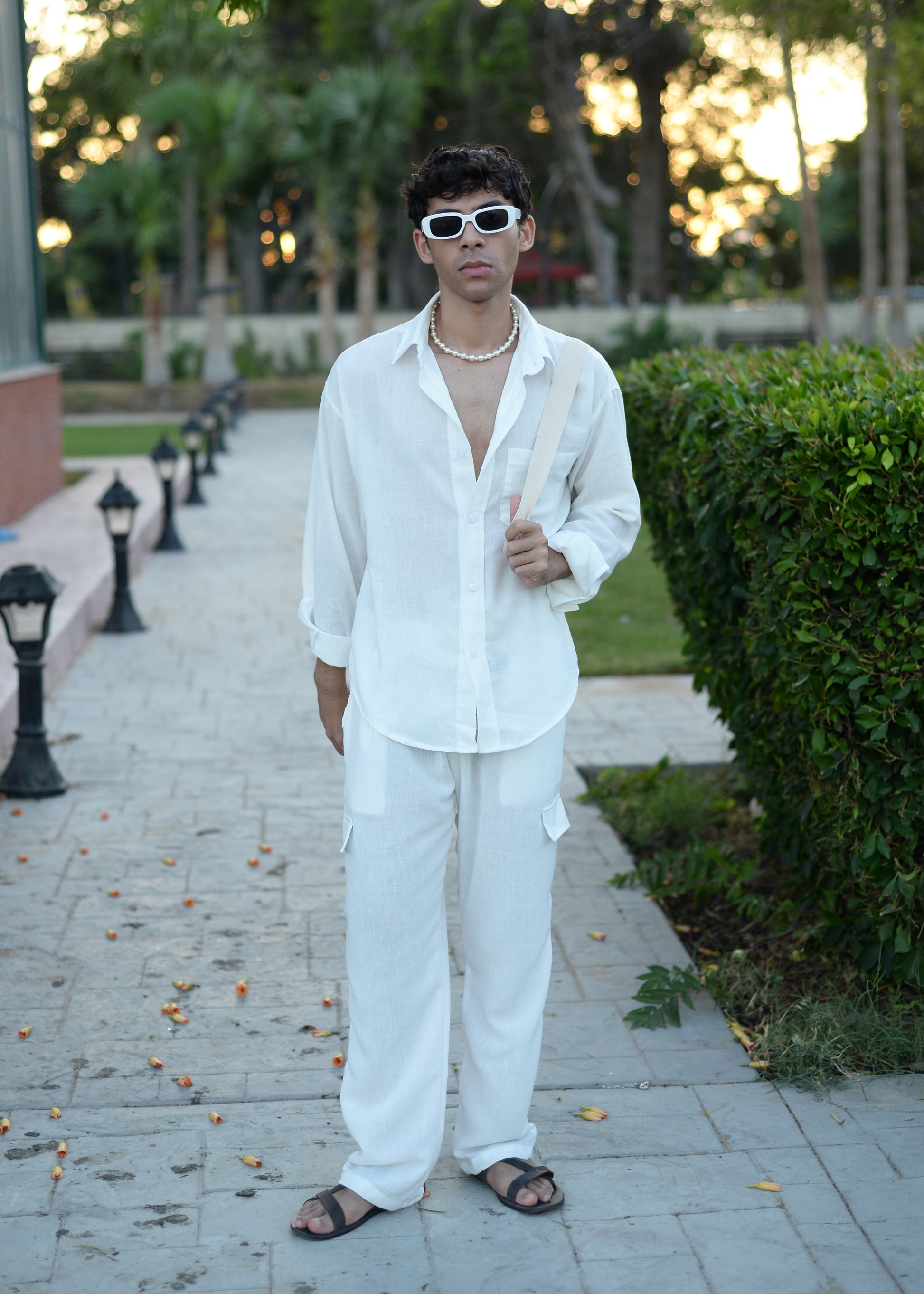 White Linen Trousers