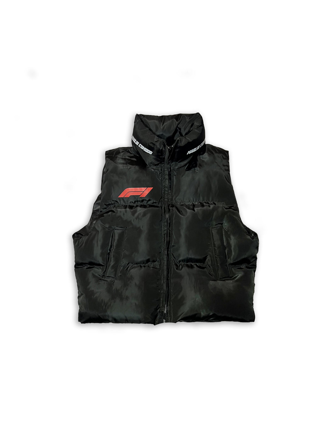 Black Cropped Puffer gilet